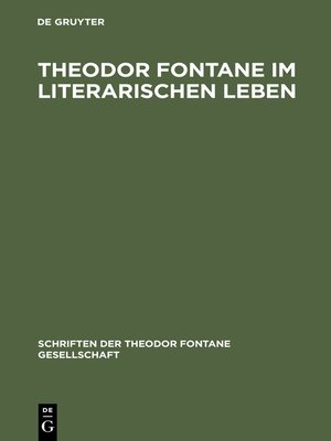 cover image of Theodor Fontane im literarischen Leben